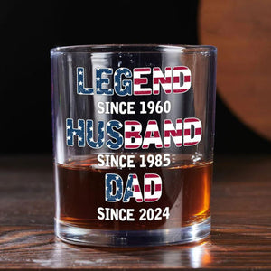 Custom Legend Husband Dad Whiskey Glass, Personalized Gift for Husband or Dad, Father's Day or Birthday Gift for Him
