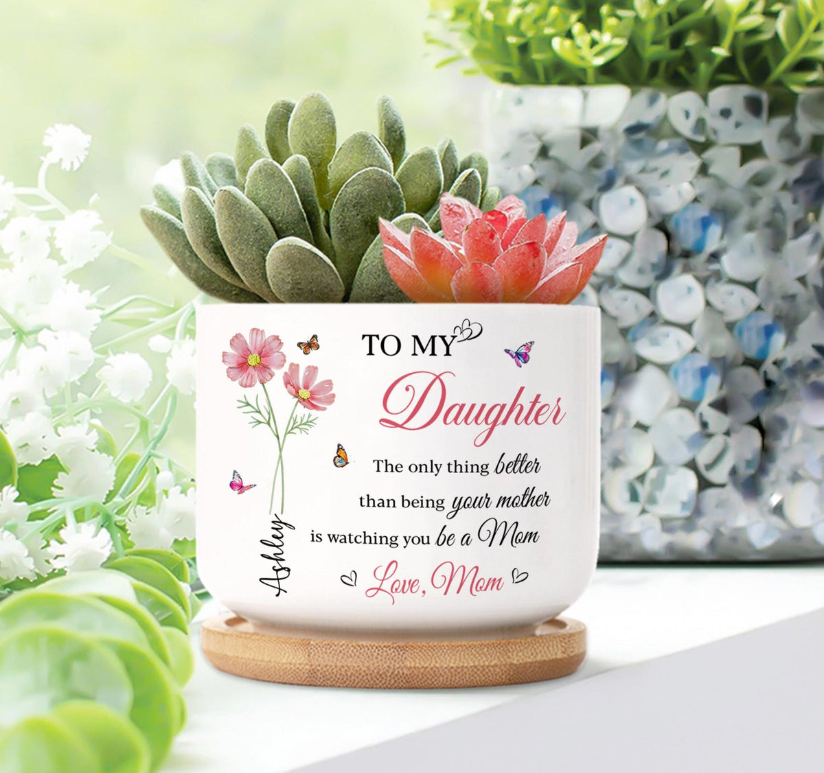 Mother Daughter Plant Pot, The Only Thing Better Than Your Mother, Custom Daughter Plower Pot, Mother's Day Gift for Daughter, New Mom Gift