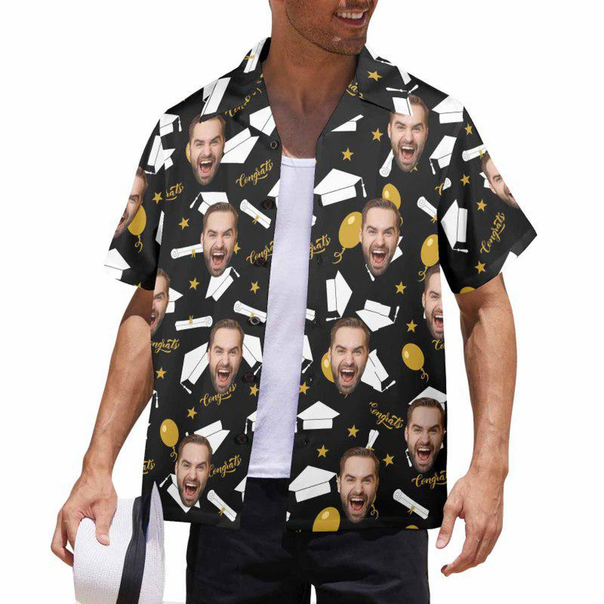 Custom Face Graduation Shirt : Custom Photo Graduation Hawaiian Shirt: Custom 2026 Senior Gift