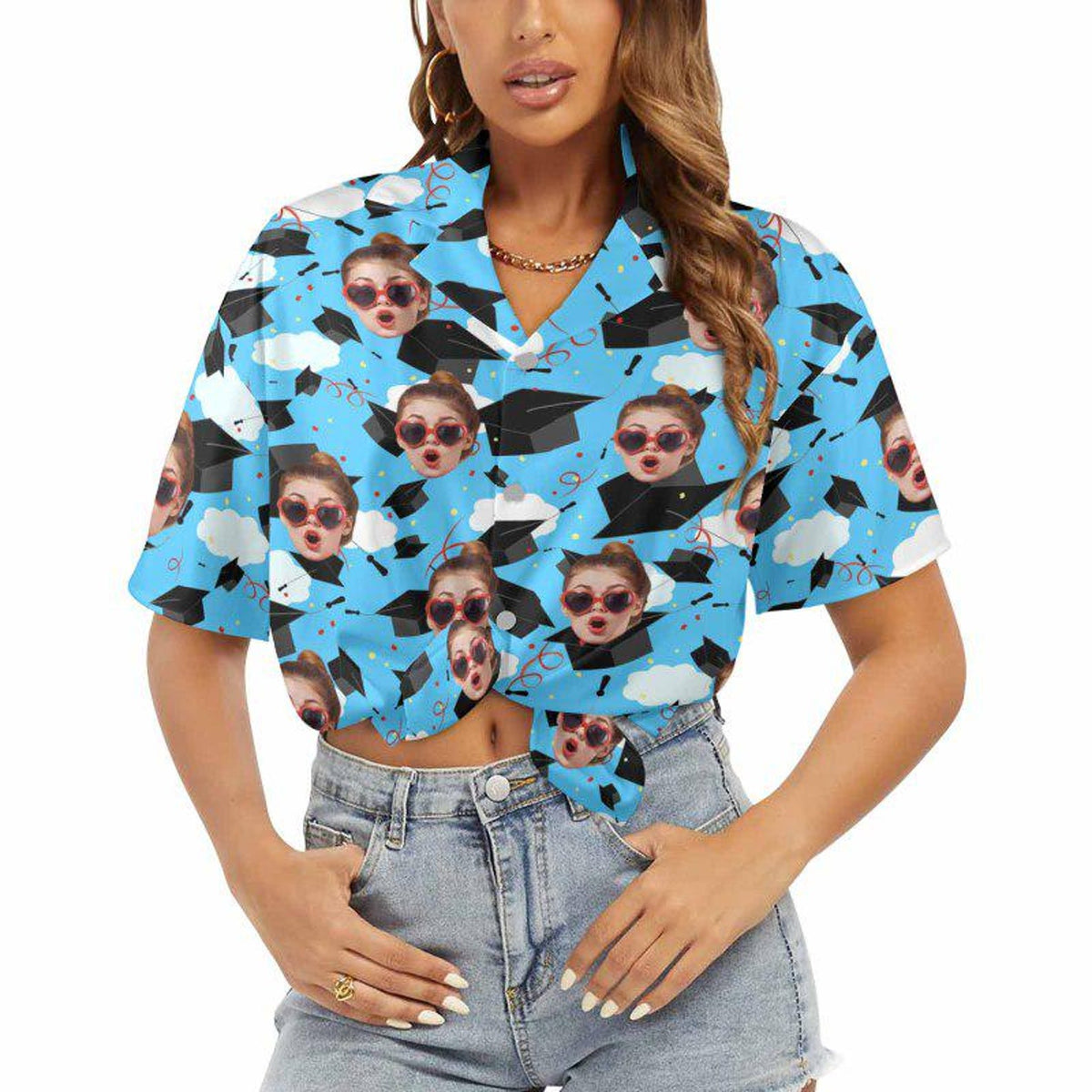 Custom Face Graduation Shirt : Custom Photo Graduation Hawaiian Shirt: Custom 2026 Senior Gift