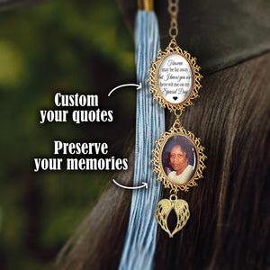 Custom Graduation Tassel Photo Charm, Walking With You Today & Always Memorial Charm with Angel Wings, Hat Topper Tassel, Graduation Gifts