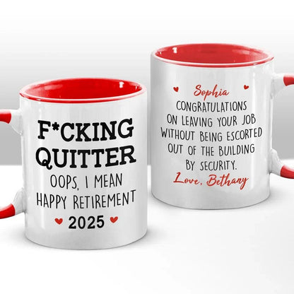 Personalized Retirement 2025 Coffee Mug, Happy Retirement Cup, Custom Retirement Gift For Boss Co Worker, Officially Retired Cup For Her
