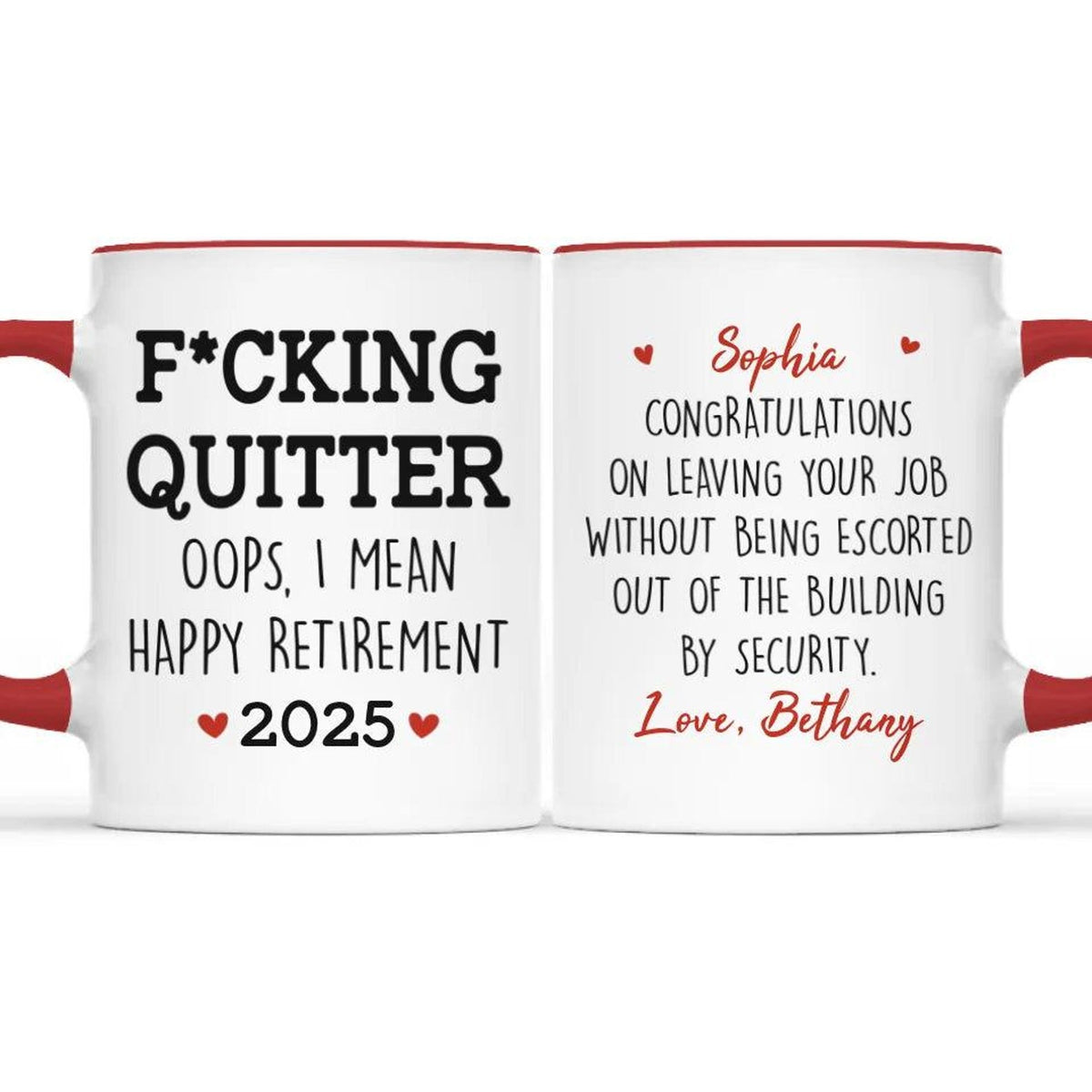 Personalized Retirement 2025 Coffee Mug, Happy Retirement Cup, Custom Retirement Gift For Boss Co Worker, Officially Retired Cup For Her