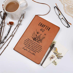 Forty Birthday Gift Best Friend Personalized Name Journal Gift for Her Bookish 40th Birthday Gift For Book Lovers, Fortieth One More Chapter