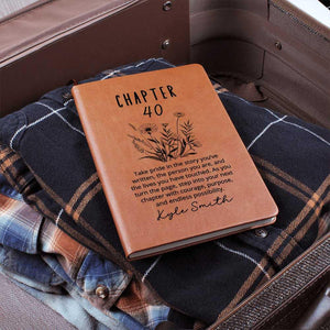 Forty Birthday Gift Best Friend Personalized Name Journal Gift for Her Bookish 40th Birthday Gift For Book Lovers, Fortieth One More Chapter