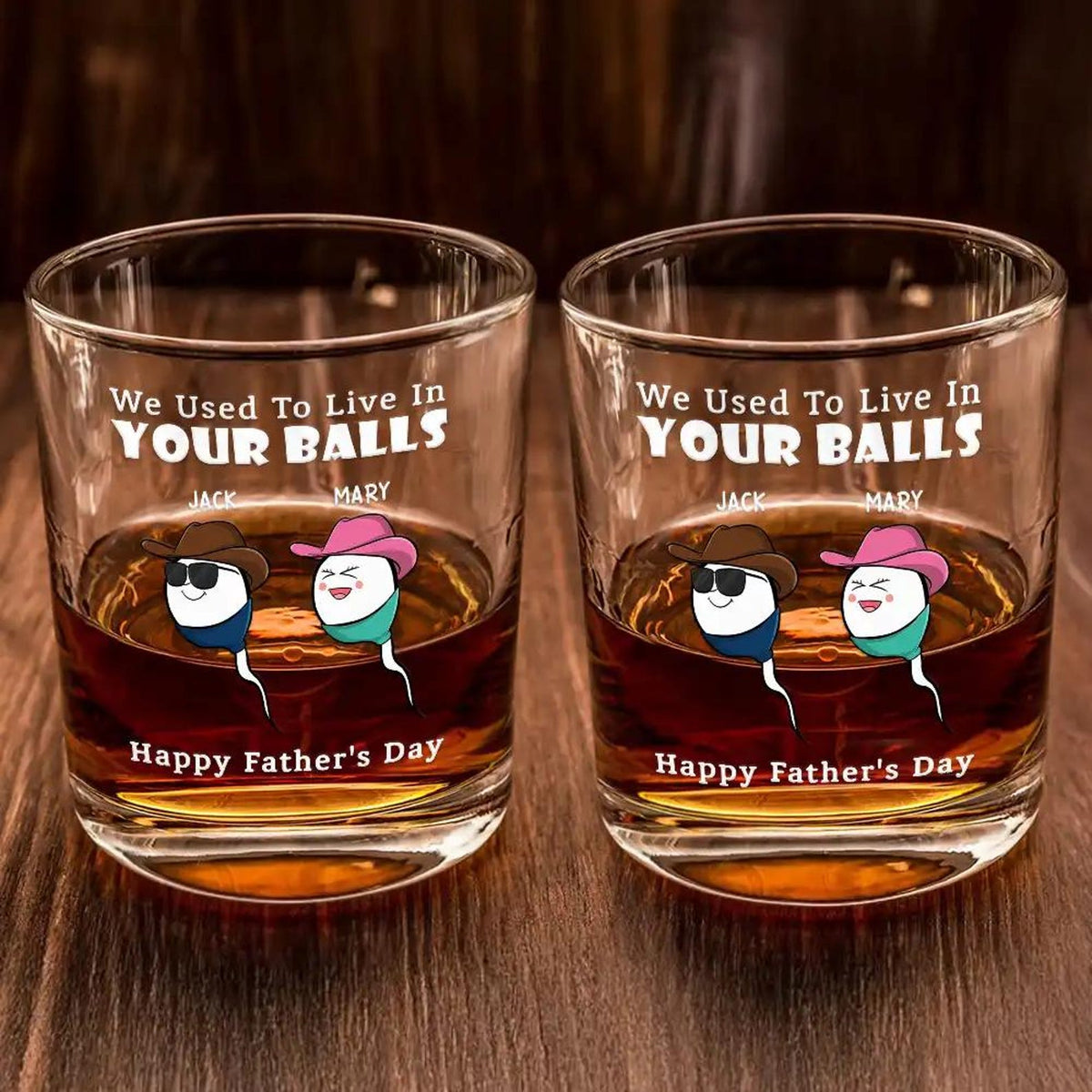 We Used To Live In Your Balls Personalized Custom Whiskey Glass, Gift for Dad, Best Dad Ever, Father's Day Gift, Custom Name Wine Glass 2025