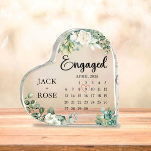 Personalized Engagement Gift Acrylic, Engaged Calendar Acrylic Plaque, Engagement Gift for Couple, Engagement Keepsake Gift, Engaged Gift