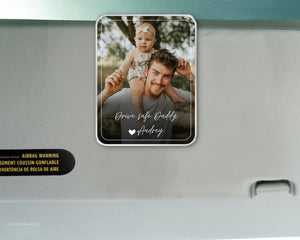 Custom Photo Car Visor Clip, Drive Safe Daddy Sun Visor Clip, Fathers Day Gift For Dad, Photo Frame Husband Gift, Grandpa Gift