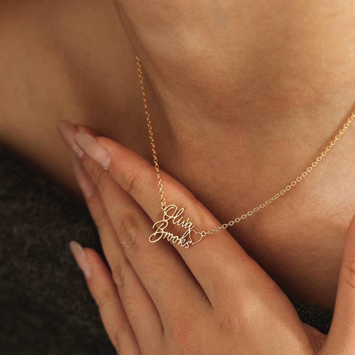 Personalized Double Names Necklace with Heart, Children Names Necklace, Name Necklace, Mom Necklace, Anniversary Gift for Wife, Mothers Gift