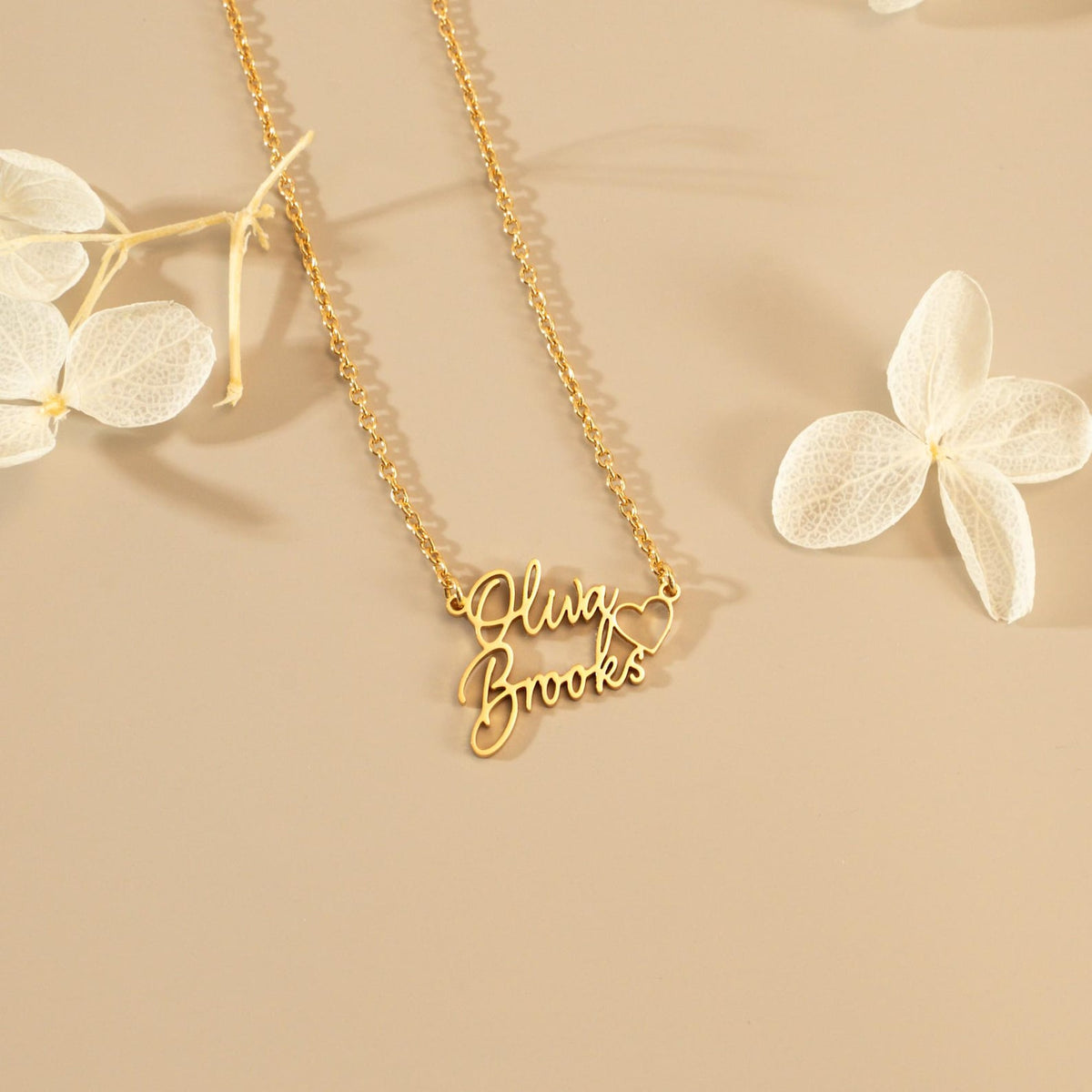Personalized Double Names Necklace with Heart, Children Names Necklace, Name Necklace, Mom Necklace, Anniversary Gift for Wife, Mothers Gift