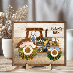 Personalized Tractor Dad Wooden Plaque, Custom Photo On Wood Sign, Farm Tractor Sign, Farmer Sign, Father's Day Gift for Dad, Farmer Gifts