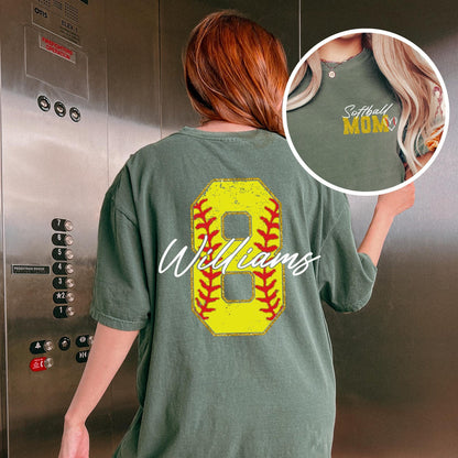 Custom Personalized Softball Mom Shirt | Name And Number Softball Shirt | Softball Mom Shirt | Gift For Mom Tee Shirt