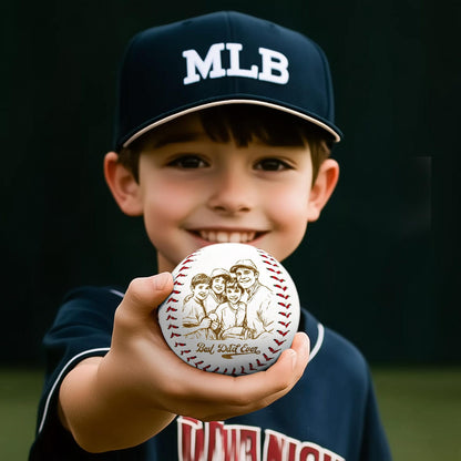 Personalized Father's Day Gift - Engraved Baseball with Photo, Custom Baseball Keepsake, Best Dad Ever, Personalized Photo engraved Baseball