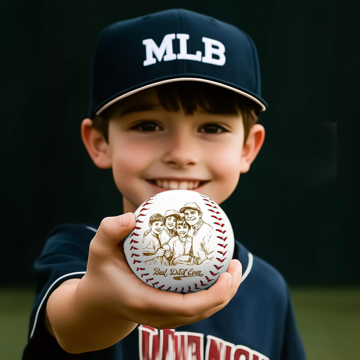 Personalized Father's Day Gift - Engraved Baseball with Photo, Custom Baseball Keepsake, Best Dad Ever, Personalized Photo engraved Baseball