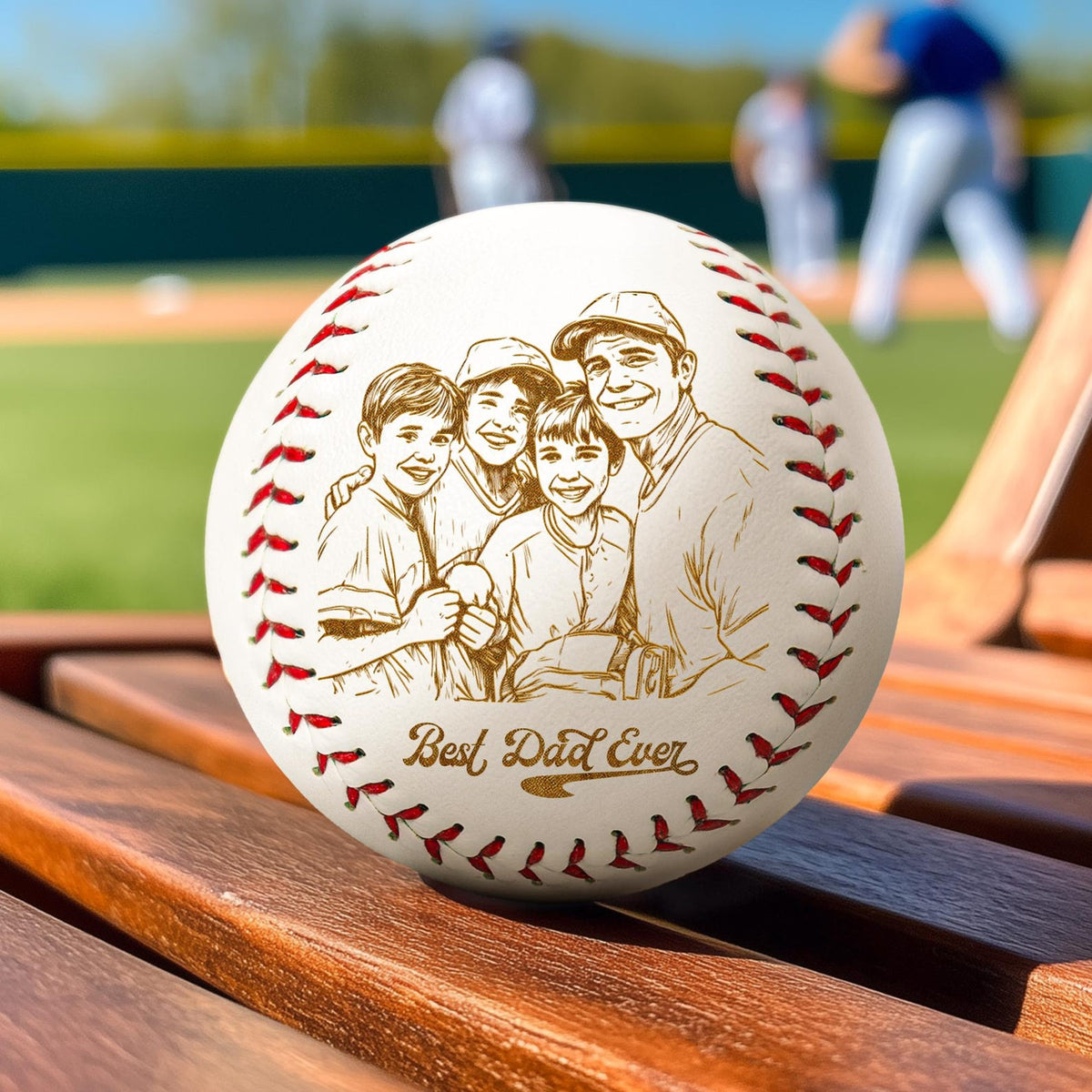 Personalized Father's Day Gift - Engraved Baseball with Photo, Custom Baseball Keepsake, Best Dad Ever, Personalized Photo engraved Baseball