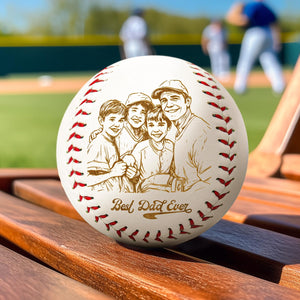 Personalized Father's Day Gift - Engraved Baseball with Photo, Custom Baseball Keepsake, Best Dad Ever, Personalized Photo engraved Baseball