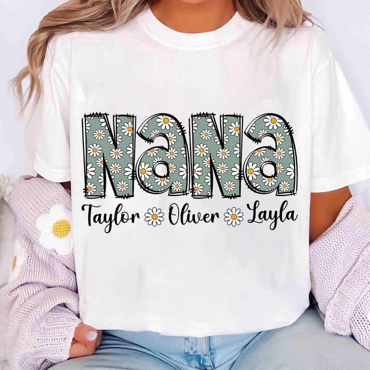 Personalized Floral Mama Bundle, Grandma Mama Mimi Gigi Nana Mom , Custom Name Shirt, Mother's Day, Preppy Mama Mom Gifts