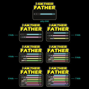 Custom I Am Their Father LED Night Light, Personalized Gift for Dad, Night Light with Kids Names, Gift for Father from Kids, Lightsaber Sign