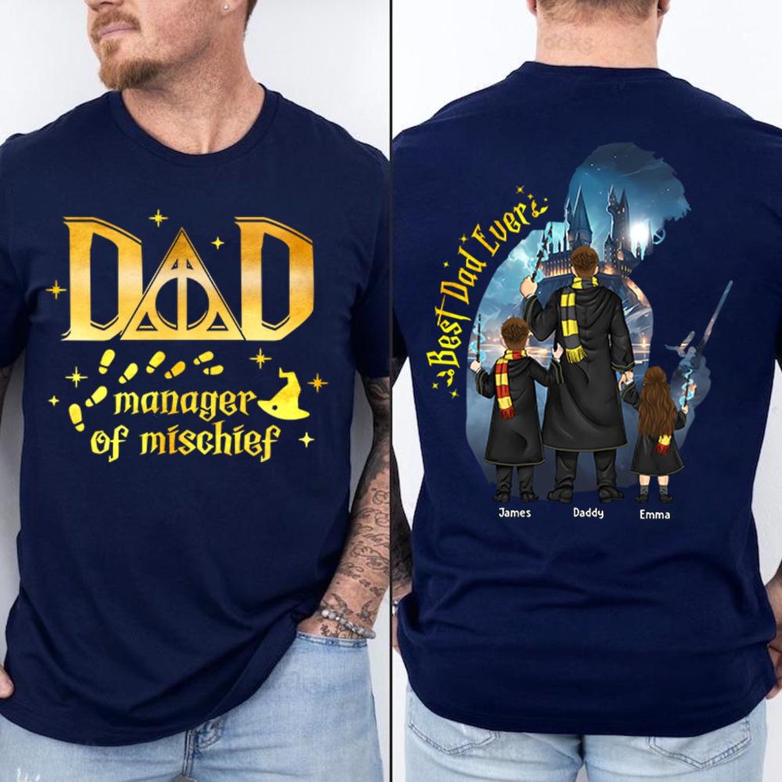 Custom Manager Of Mischief Dad Shirt, Best Dad Ever, Magical Dad TShirt, Daddy Shirt, Fantastic Dad Shirt, Father's Day Dad Shirt