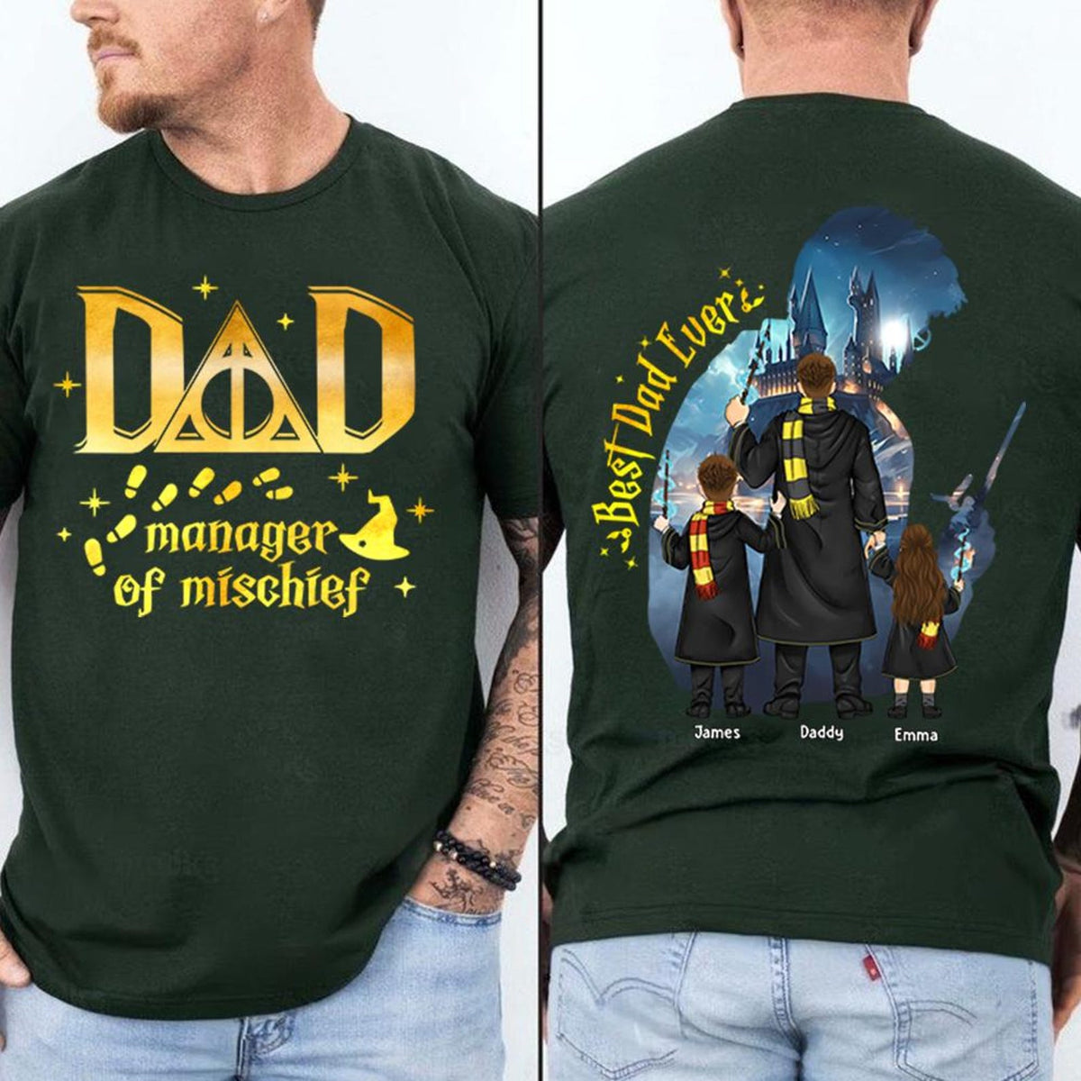 Custom Manager Of Mischief Dad Shirt, Best Dad Ever, Magical Dad TShirt, Daddy Shirt, Fantastic Dad Shirt, Father's Day Dad Shirt