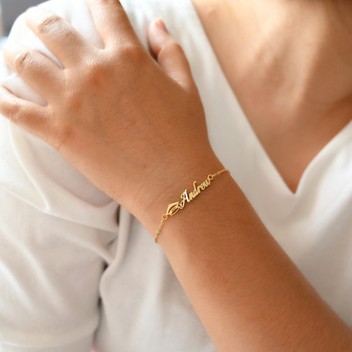 Personalized Graduation Name Bracelet,2026 Bachelor Cap Bracelet,Memorial Name Bracelet,2026 Class College Bracelet,Graduation Gift for Her