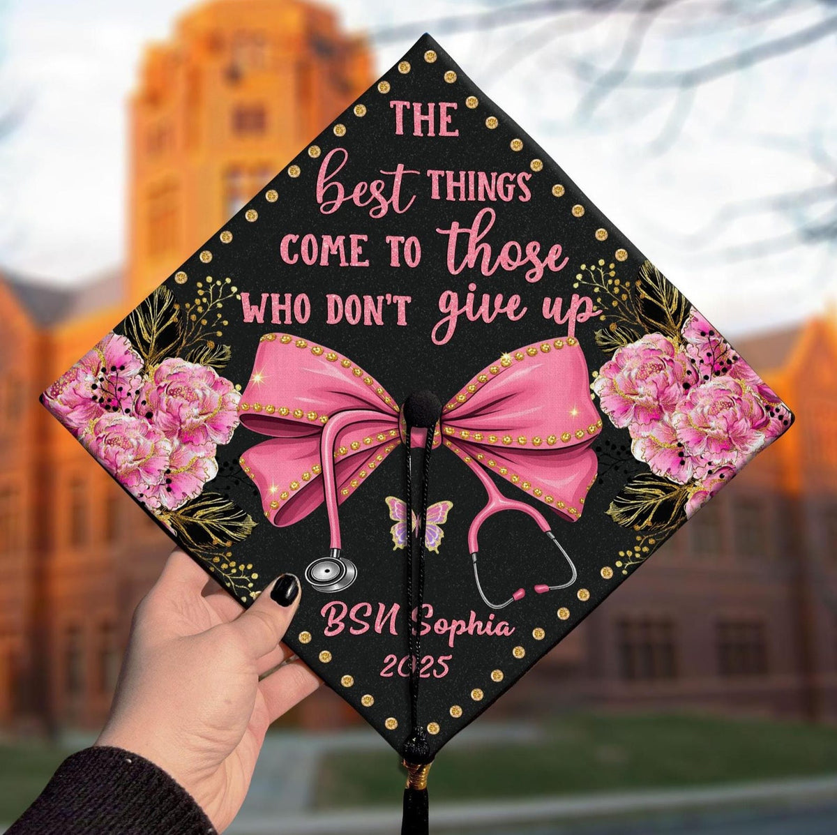 Personalized RN - Registered Nurse Graduation Cap Topper, BSN - Bachelor Of Science In Nursing Cap Topper, Best Nurse Graduation Accessory