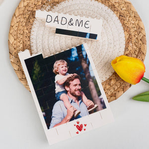 Personalized Custom Brick Photo Block Puzzle , Father's Day Gift, Funny Valenties Couple Photo Gifts
