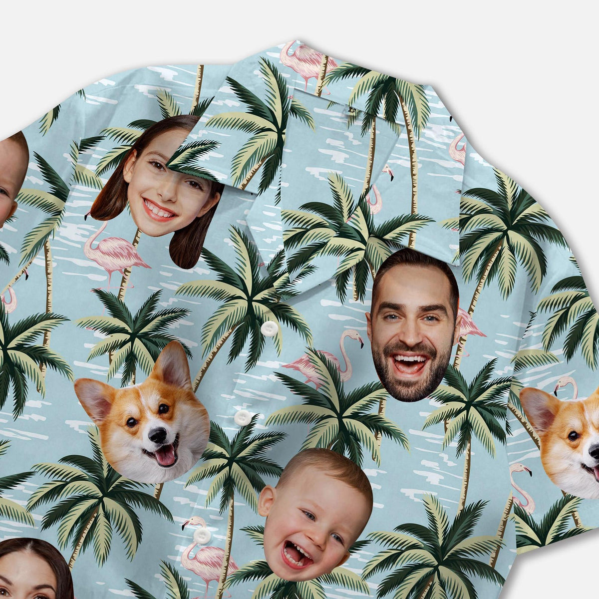 Custom Face Hawaiian Shirt, Personalized Photo Aloha Shirt, Couple Shirts, Beach Gift