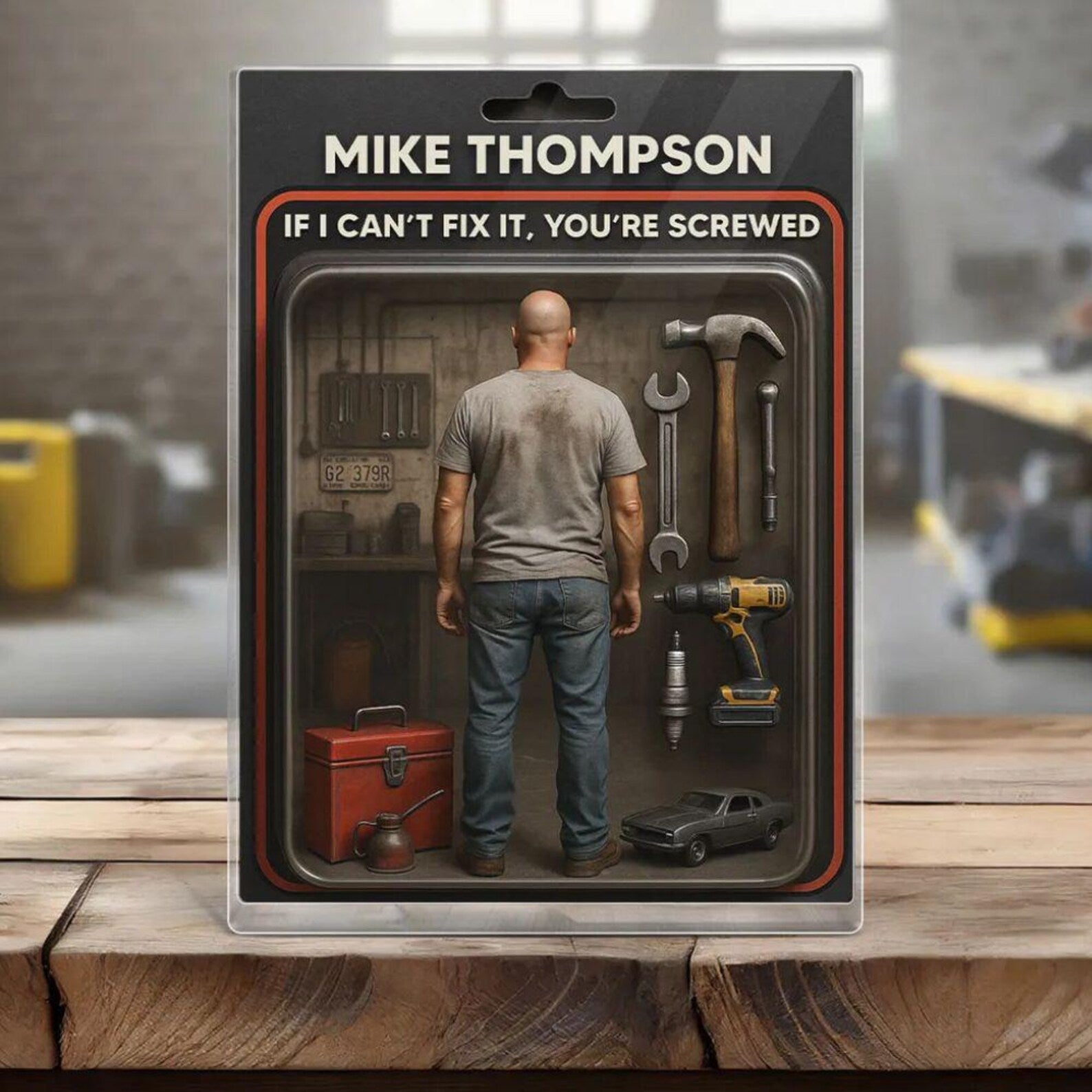 Custom Mechanic Dad Grandpa Gift, Personalized Dad Acrylic Block Plaque, Personalized Father's Day Gift for Dad, Gifts for Mechanic Husband, 3d effect