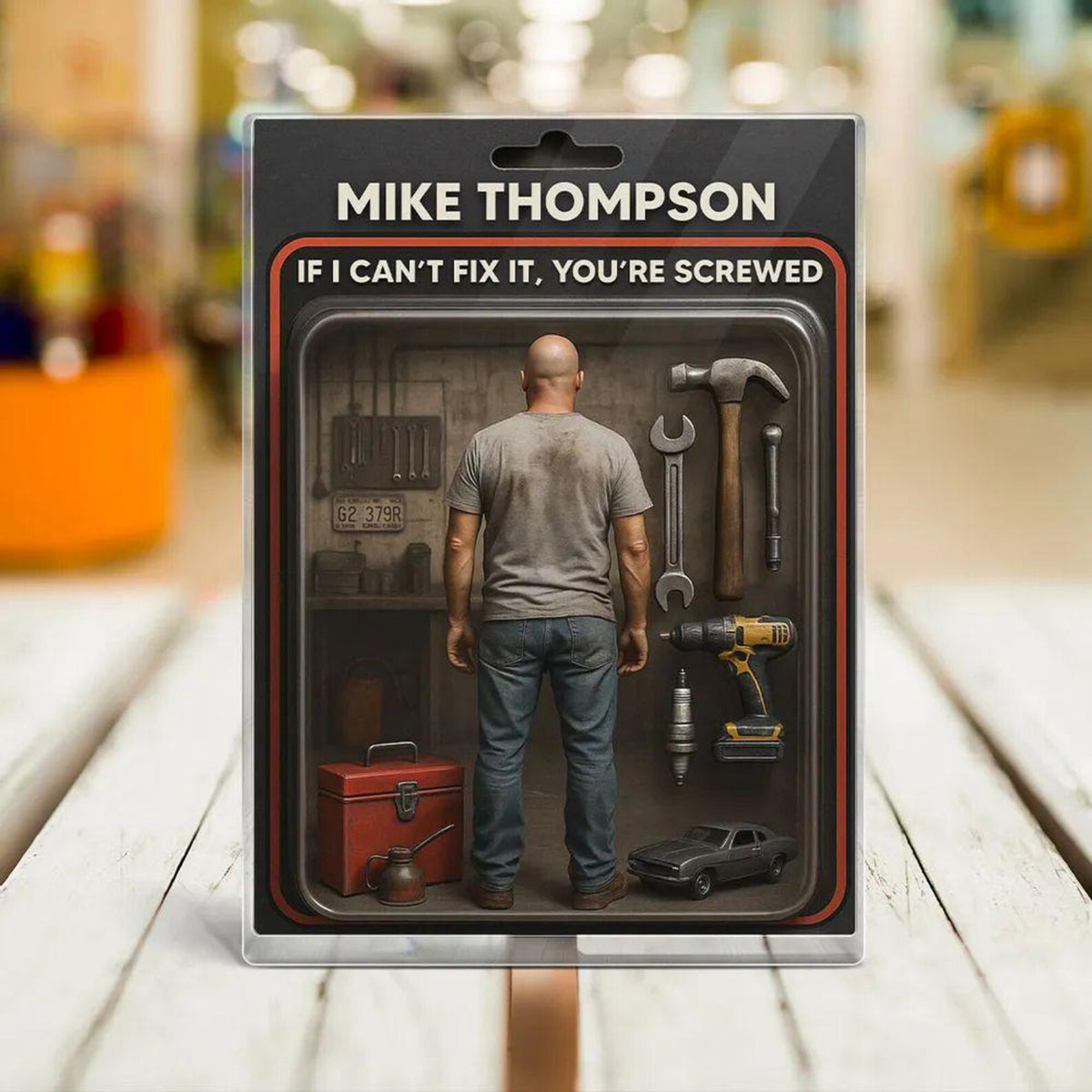 Custom Mechanic Dad Grandpa Gift, Personalized Dad Acrylic Block Plaque, Personalized Father's Day Gift for Dad, Gifts for Mechanic Husband, 3d effect