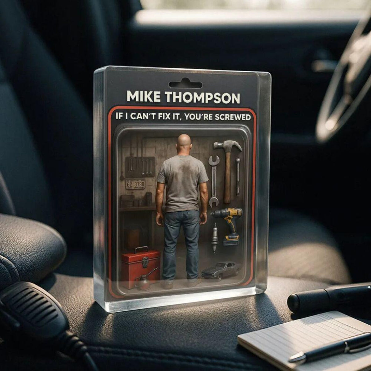 Custom Mechanic Dad Grandpa Gift, Personalized Dad Acrylic Block Plaque, Personalized Father's Day Gift for Dad, Gifts for Mechanic Husband, 3d effect