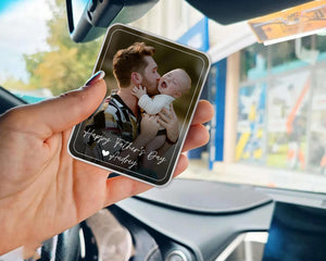 Custom Photo Car Visor Clip, Drive Safe Daddy Sun Visor Clip, Fathers Day Gift For Dad, Photo Frame Husband Gift, Grandpa Gift