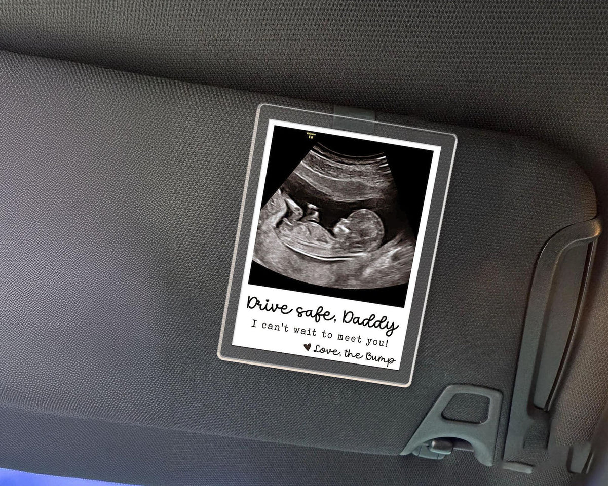 Personalized Baby Ultrasound Car Visor Clip, 1st Fathers Day Gift, New Dad Gift, Fathers Day Gift For Expecting Dad, Custom Pregnancy Gift