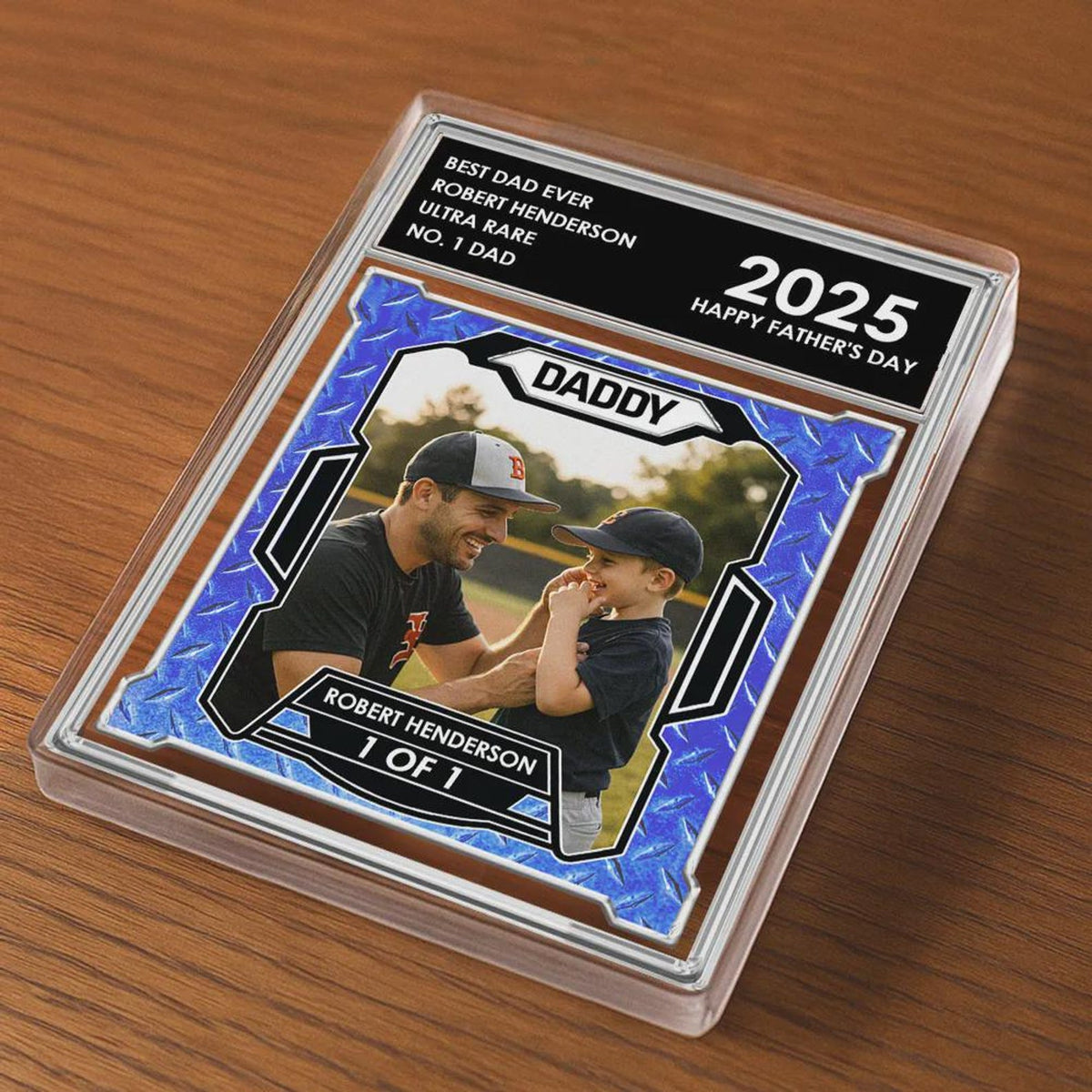 Personalized Dad & Kids Baseball Trading Card Style Personalized Acrylic Block Plaque Father's Day Gift for Baseball Lover,Baseball Dad Gift