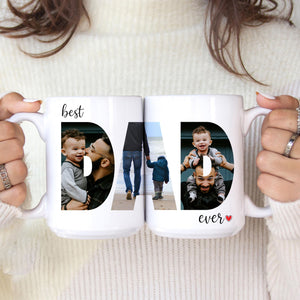 Personalized Photo Mug For Dad, Custom Fathers Day Cup, Photo Collage Mug, Dad Birthday Gift, Father Gift From Son Daughter Wife, Dad Mug