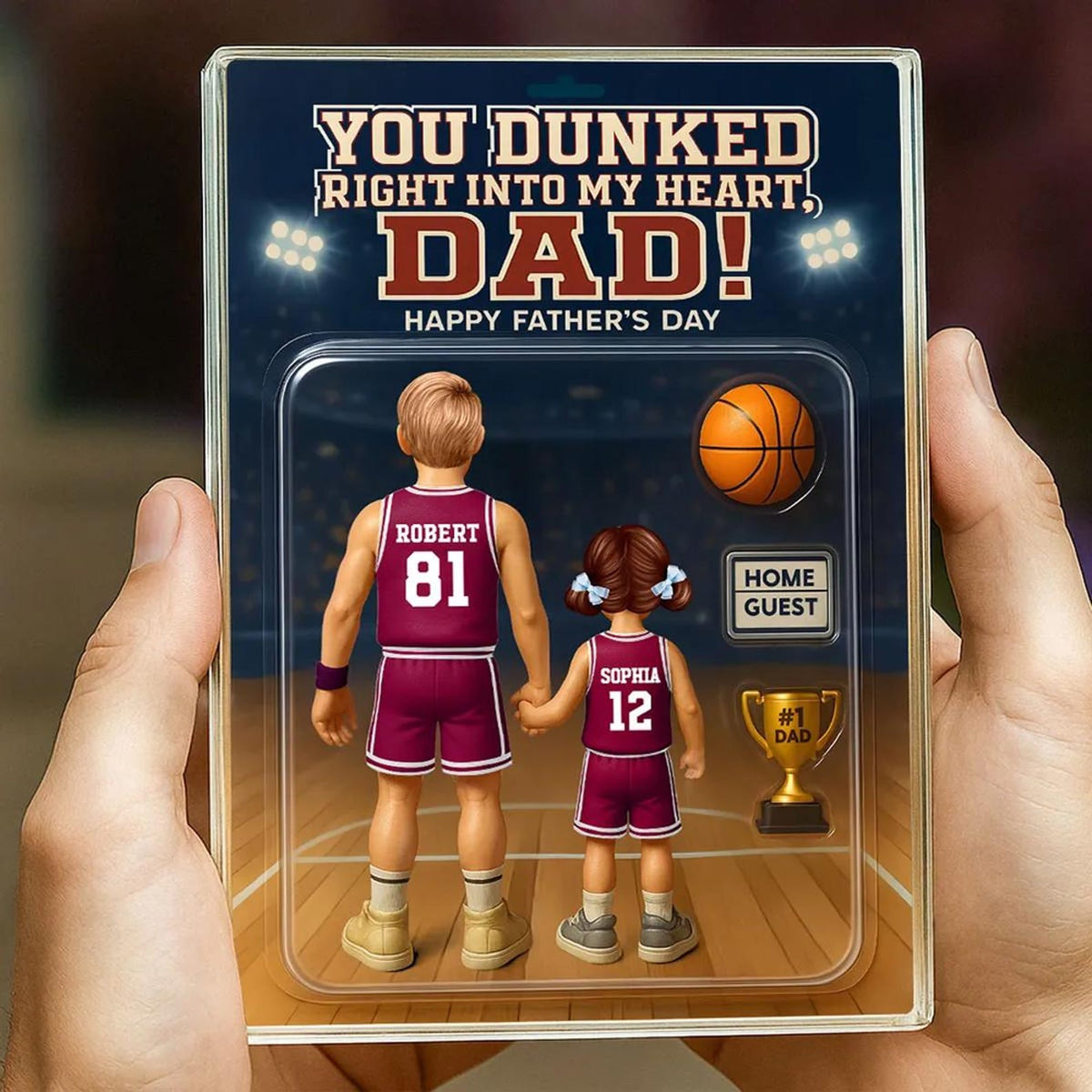 Customized Figure Acrylic Block Plaque 3D Effect, Birthday, Father's Day Gift For Basketball Dad Grandpa Husband, Basketball Player, Basketball Lover