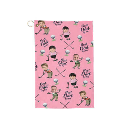Custom Golf Towel With Kids Photo, Golf Lover Gift, Kids Golf Rag, Gift For Him, Dad gift, Custom Name Father Day Golf Gift, Best Dad by Par