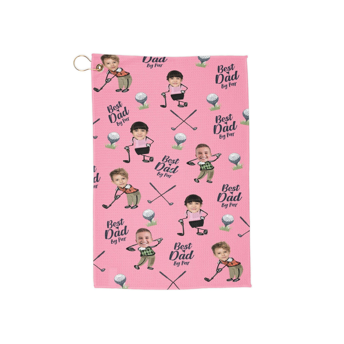 Custom Golf Towel With Kids Photo, Golf Lover Gift, Kids Golf Rag, Gift For Him, Dad gift, Custom Name Father Day Golf Gift, Best Dad by Par