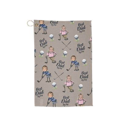 Custom Golf Towel With Kids Photo, Golf Lover Gift, Kids Golf Rag, Gift For Him, Dad gift, Custom Name Father Day Golf Gift, Best Dad by Par