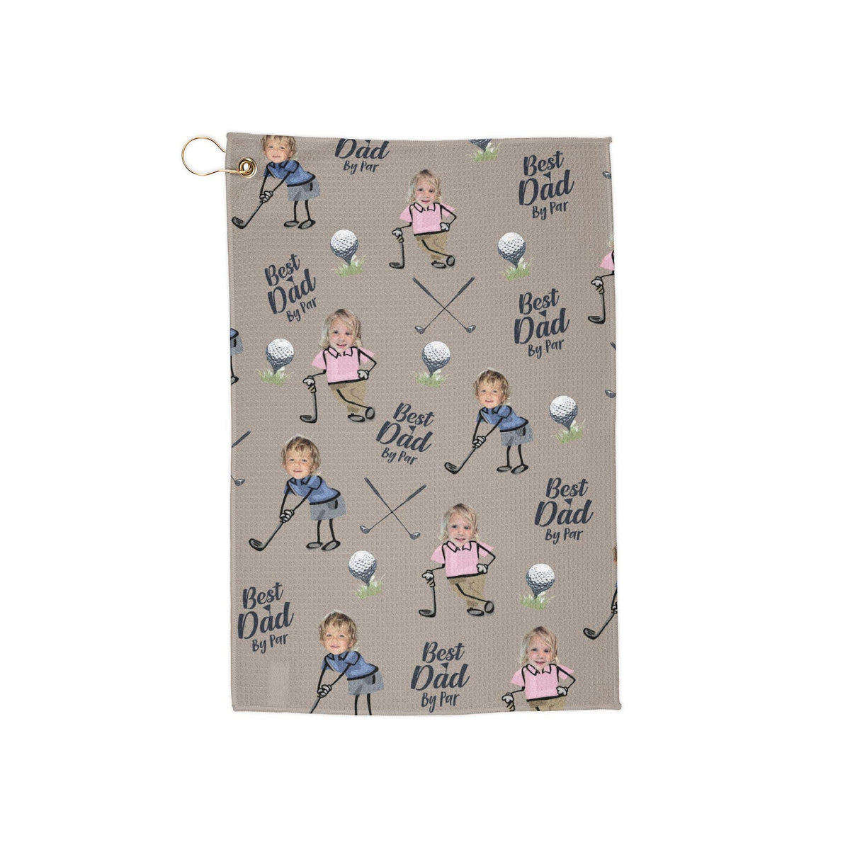 Custom Golf Towel With Kids Photo, Golf Lover Gift, Kids Golf Rag, Gift For Him, Dad gift, Custom Name Father Day Golf Gift, Best Dad by Par