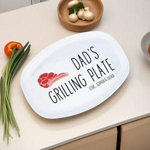 Personalized Grilling Platter, Custom Photo Dad BBQ Tray, Father's Day Gift