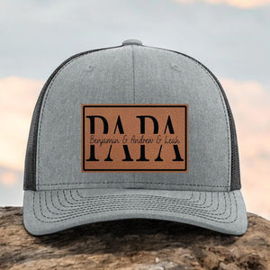 Custom Papa Hat with Kids Names - Personalized Dad Hat - Fathers Day Gift for Grandpa - Trucker Hat - Gift from Grandkids, Grandchildren