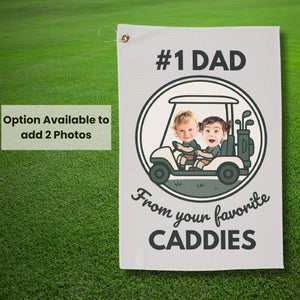 Personalized Custom Golf Towel for Dad with Child's Photo, Father's Day Gift, Golf Accessories, Golf Gift for Dad, Golf Lover Present