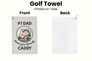 Personalized Custom Golf Towel for Dad with Child's Photo, Father's Day Gift, Golf Accessories, Golf Gift for Dad, Golf Lover Present