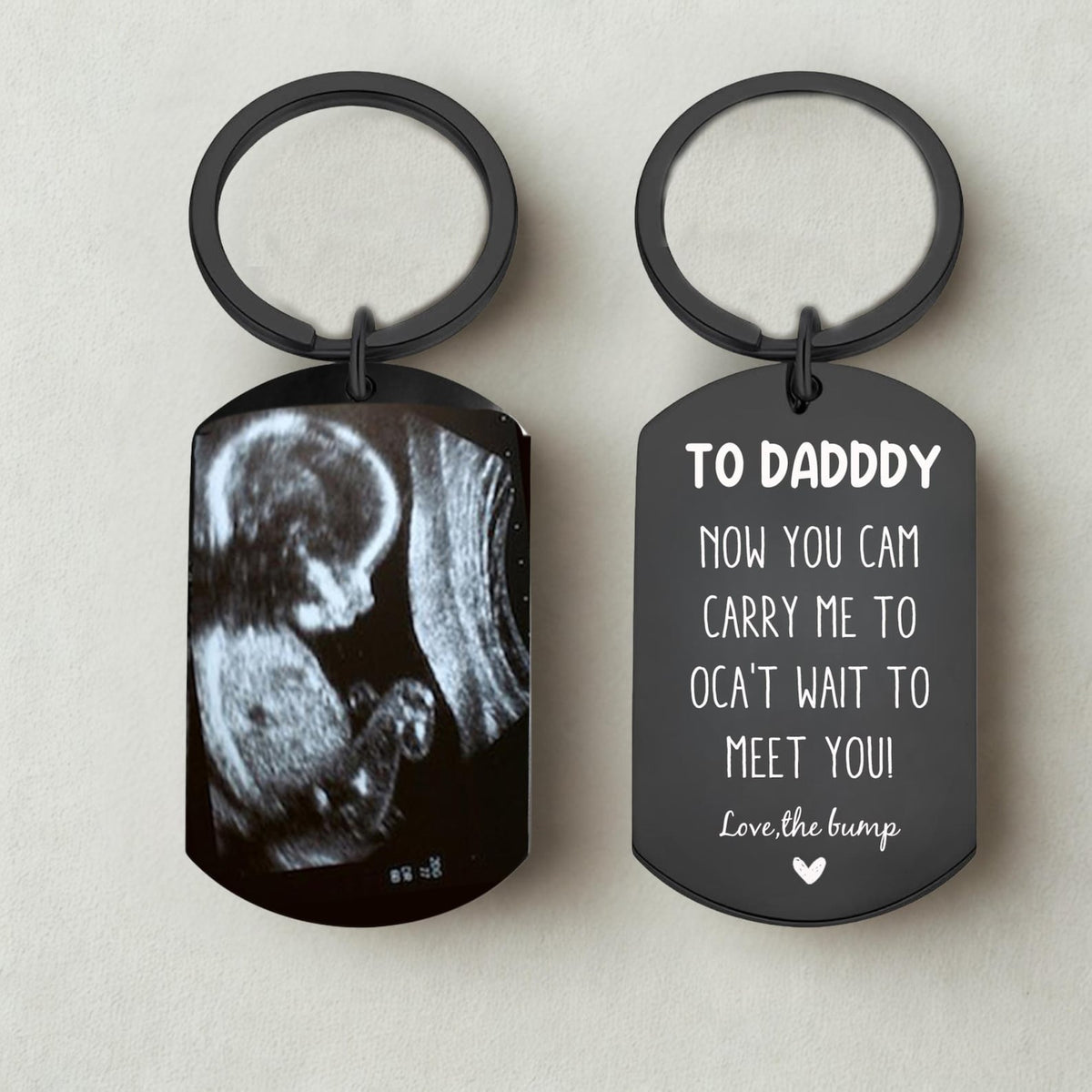 Personalized Ultrasound Keychain,Daddy Carry Me Too Gift, Bump keyring,Dad to be Gift, Sonogram Dad Birthday Gift from Bump, Baby Scan Gift