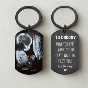 Personalized Ultrasound Keychain,Daddy Carry Me Too Gift, Bump keyring,Dad to be Gift, Sonogram Dad Birthday Gift from Bump, Baby Scan Gift
