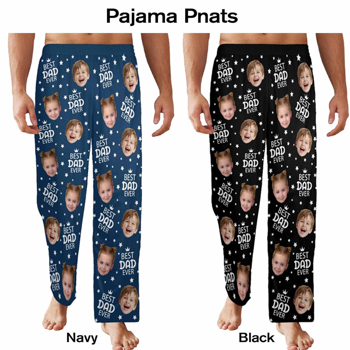 Custom Face Pajama Pants, Photo Gift for Dad Mom Father's Day Gifts, Personalized photo Pajama Trousers