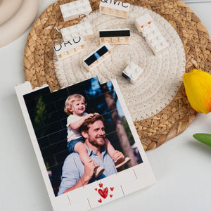 Personalized Custom Brick Photo Block Puzzle , Father's Day Gift, Funny Valenties Couple Photo Gifts