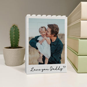 Custom Daddy and Me Brick Photo Block, Fathers Day Gift, Gift for Dad, Personalized Photo Building Block, Dad Puzzle Gift, Gift For Husband