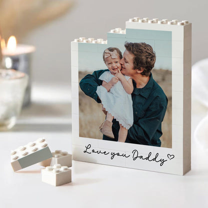 Custom Daddy and Me Brick Photo Block, Fathers Day Gift, Gift for Dad, Personalized Photo Building Block, Dad Puzzle Gift, Gift For Husband